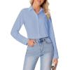 imagesiliteelon Button Down Shirts for Women Wrinkle Free Dress Shirts Long Sleeve Shirts Formal Work Office Blouses TopsBlue