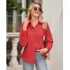 imagesiliteelon Button Down Shirts for Women Wrinkle Free Dress Shirts Long Sleeve Shirts Formal Work Office Blouses TopsBright Red