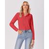 imagesiliteelon Button Down Shirts for Women Wrinkle Free Dress Shirts Long Sleeve Shirts Formal Work Office Blouses TopsBright Red