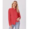 imagesiliteelon Button Down Shirts for Women Wrinkle Free Dress Shirts Long Sleeve Shirts Formal Work Office Blouses TopsBright Red