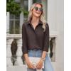 imagesiliteelon Button Down Shirts for Women Wrinkle Free Dress Shirts Long Sleeve Shirts Formal Work Office Blouses TopsBrown