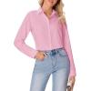 imagesiliteelon Button Down Shirts for Women Wrinkle Free Dress Shirts Long Sleeve Shirts Formal Work Office Blouses TopsCherry Blossom Pink