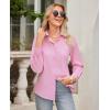imagesiliteelon Button Down Shirts for Women Wrinkle Free Dress Shirts Long Sleeve Shirts Formal Work Office Blouses TopsCherry Blossom Pink