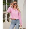 imagesiliteelon Button Down Shirts for Women Wrinkle Free Dress Shirts Long Sleeve Shirts Formal Work Office Blouses TopsCherry Blossom Pink