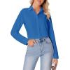 imagesiliteelon Button Down Shirts for Women Wrinkle Free Dress Shirts Long Sleeve Shirts Formal Work Office Blouses TopsCobalt Blue