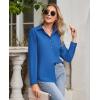 imagesiliteelon Button Down Shirts for Women Wrinkle Free Dress Shirts Long Sleeve Shirts Formal Work Office Blouses TopsCobalt Blue