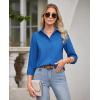 imagesiliteelon Button Down Shirts for Women Wrinkle Free Dress Shirts Long Sleeve Shirts Formal Work Office Blouses TopsCobalt Blue