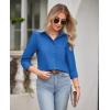 imagesiliteelon Button Down Shirts for Women Wrinkle Free Dress Shirts Long Sleeve Shirts Formal Work Office Blouses TopsCobalt Blue