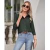 imagesiliteelon Button Down Shirts for Women Wrinkle Free Dress Shirts Long Sleeve Shirts Formal Work Office Blouses TopsDark Green
