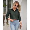 imagesiliteelon Button Down Shirts for Women Wrinkle Free Dress Shirts Long Sleeve Shirts Formal Work Office Blouses TopsDark Green