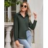 imagesiliteelon Button Down Shirts for Women Wrinkle Free Dress Shirts Long Sleeve Shirts Formal Work Office Blouses TopsDark Green