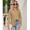 imagesiliteelon Button Down Shirts for Women Wrinkle Free Dress Shirts Long Sleeve Shirts Formal Work Office Blouses TopsDark Khaki