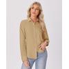 imagesiliteelon Button Down Shirts for Women Wrinkle Free Dress Shirts Long Sleeve Shirts Formal Work Office Blouses TopsDark Khaki