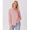 imagesiliteelon Button Down Shirts for Women Wrinkle Free Dress Shirts Long Sleeve Shirts Formal Work Office Blouses TopsDark Pink
