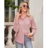 imagesiliteelon Button Down Shirts for Women Wrinkle Free Dress Shirts Long Sleeve Shirts Formal Work Office Blouses TopsDark Pink