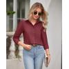 imagesiliteelon Button Down Shirts for Women Wrinkle Free Dress Shirts Long Sleeve Shirts Formal Work Office Blouses TopsDark Red