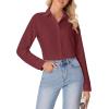 imagesiliteelon Button Down Shirts for Women Wrinkle Free Dress Shirts Long Sleeve Shirts Formal Work Office Blouses TopsDark Red