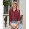 imagesiliteelon Button Down Shirts for Women Wrinkle Free Dress Shirts Long Sleeve Shirts Formal Work Office Blouses TopsDark Red