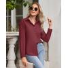 imagesiliteelon Button Down Shirts for Women Wrinkle Free Dress Shirts Long Sleeve Shirts Formal Work Office Blouses TopsDark Red