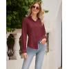 imagesiliteelon Button Down Shirts for Women Wrinkle Free Dress Shirts Long Sleeve Shirts Formal Work Office Blouses TopsDark Red