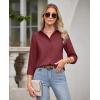 imagesiliteelon Button Down Shirts for Women Wrinkle Free Dress Shirts Long Sleeve Shirts Formal Work Office Blouses TopsDark Red