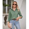 imagesiliteelon Button Down Shirts for Women Wrinkle Free Dress Shirts Long Sleeve Shirts Formal Work Office Blouses TopsForest Green