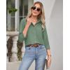 imagesiliteelon Button Down Shirts for Women Wrinkle Free Dress Shirts Long Sleeve Shirts Formal Work Office Blouses TopsForest Green