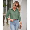 imagesiliteelon Button Down Shirts for Women Wrinkle Free Dress Shirts Long Sleeve Shirts Formal Work Office Blouses TopsForest Green