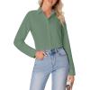 imagesiliteelon Button Down Shirts for Women Wrinkle Free Dress Shirts Long Sleeve Shirts Formal Work Office Blouses TopsForest Green