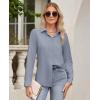 imagesiliteelon Button Down Shirts for Women Wrinkle Free Dress Shirts Long Sleeve Shirts Formal Work Office Blouses TopsGray Blue