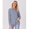 imagesiliteelon Button Down Shirts for Women Wrinkle Free Dress Shirts Long Sleeve Shirts Formal Work Office Blouses TopsGray Blue