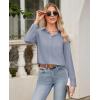 imagesiliteelon Button Down Shirts for Women Wrinkle Free Dress Shirts Long Sleeve Shirts Formal Work Office Blouses TopsGray Blue