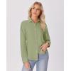 imagesiliteelon Button Down Shirts for Women Wrinkle Free Dress Shirts Long Sleeve Shirts Formal Work Office Blouses TopsGreen