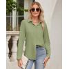 imagesiliteelon Button Down Shirts for Women Wrinkle Free Dress Shirts Long Sleeve Shirts Formal Work Office Blouses TopsGreen