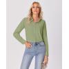 imagesiliteelon Button Down Shirts for Women Wrinkle Free Dress Shirts Long Sleeve Shirts Formal Work Office Blouses TopsGreen