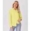 imagesiliteelon Button Down Shirts for Women Wrinkle Free Dress Shirts Long Sleeve Shirts Formal Work Office Blouses TopsLemon Yellow