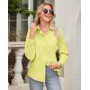 imagesiliteelon Button Down Shirts for Women Wrinkle Free Dress Shirts Long Sleeve Shirts Formal Work Office Blouses TopsLemon Yellow