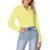 imagesiliteelon Button Down Shirts for Women Wrinkle Free Dress Shirts Long Sleeve Shirts Formal Work Office Blouses TopsLemon Yellow