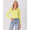 imagesiliteelon Button Down Shirts for Women Wrinkle Free Dress Shirts Long Sleeve Shirts Formal Work Office Blouses TopsLemon Yellow