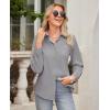 imagesiliteelon Button Down Shirts for Women Wrinkle Free Dress Shirts Long Sleeve Shirts Formal Work Office Blouses TopsLight Gray