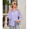imagesiliteelon Button Down Shirts for Women Wrinkle Free Dress Shirts Long Sleeve Shirts Formal Work Office Blouses TopsLight Purple