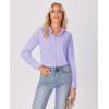 imagesiliteelon Button Down Shirts for Women Wrinkle Free Dress Shirts Long Sleeve Shirts Formal Work Office Blouses TopsLight Purple