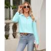 imagesiliteelon Button Down Shirts for Women Wrinkle Free Dress Shirts Long Sleeve Shirts Formal Work Office Blouses TopsMint Green