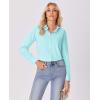 imagesiliteelon Button Down Shirts for Women Wrinkle Free Dress Shirts Long Sleeve Shirts Formal Work Office Blouses TopsMint Green