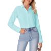 imagesiliteelon Button Down Shirts for Women Wrinkle Free Dress Shirts Long Sleeve Shirts Formal Work Office Blouses TopsMint Green
