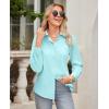 imagesiliteelon Button Down Shirts for Women Wrinkle Free Dress Shirts Long Sleeve Shirts Formal Work Office Blouses TopsMint Green