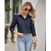 imagesiliteelon Button Down Shirts for Women Wrinkle Free Dress Shirts Long Sleeve Shirts Formal Work Office Blouses TopsNavy Blue