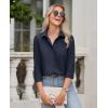 imagesiliteelon Button Down Shirts for Women Wrinkle Free Dress Shirts Long Sleeve Shirts Formal Work Office Blouses TopsNavy Blue