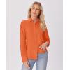 imagesiliteelon Button Down Shirts for Women Wrinkle Free Dress Shirts Long Sleeve Shirts Formal Work Office Blouses TopsOrange