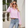 imagesiliteelon Button Down Shirts for Women Wrinkle Free Dress Shirts Long Sleeve Shirts Formal Work Office Blouses TopsPink